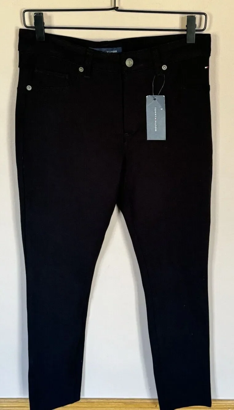 Tommy Hilfiger Jeans Womens Size 10 Black Knit J22KX255 Stretch Pants NWT
